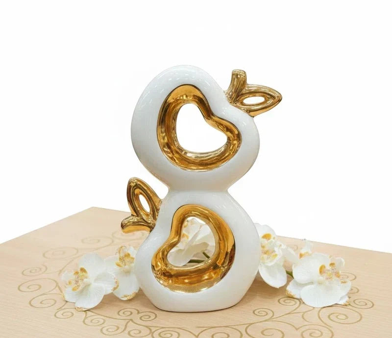 Double Heart Decorative Showpiece