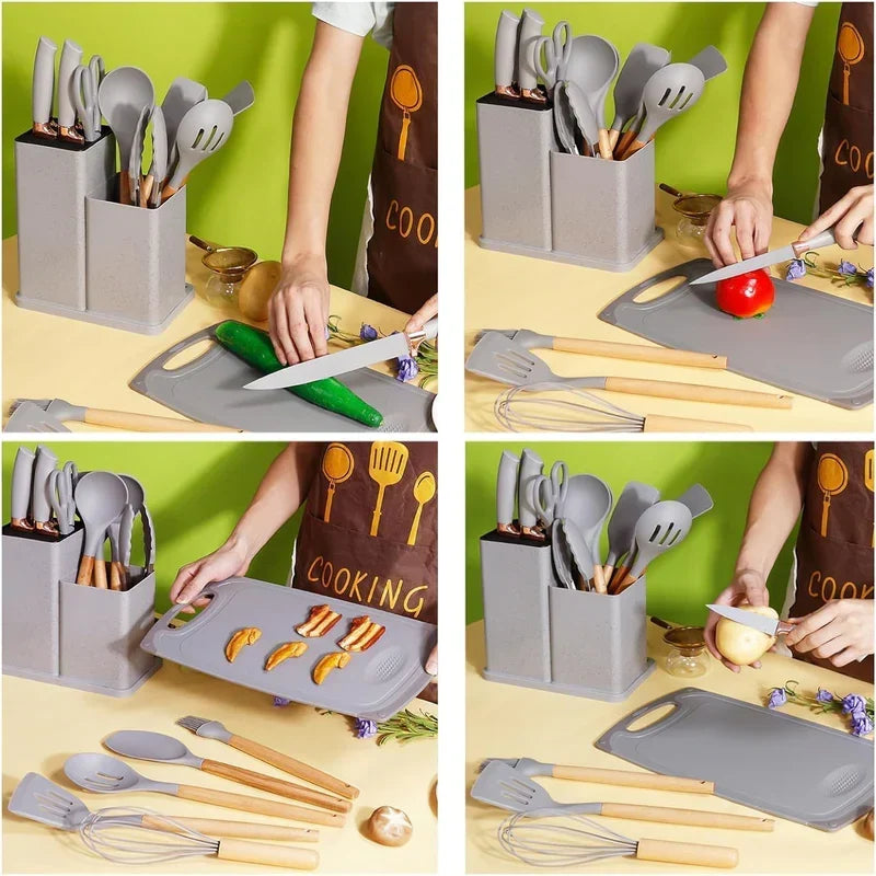 Knife & Utensil Set with Stand