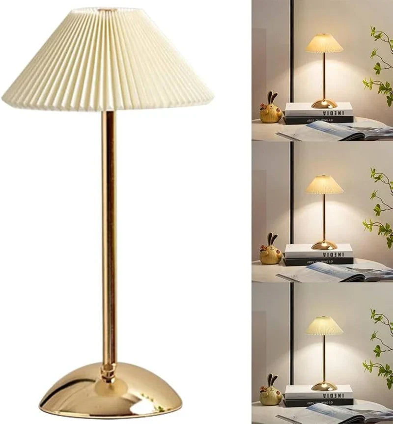 Elegant Pleated LED Desk Lamp