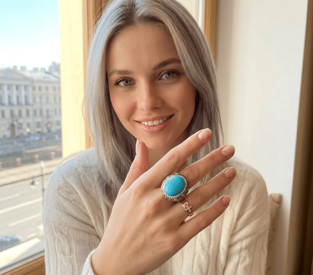 Oval Turquoise Statement Ring
