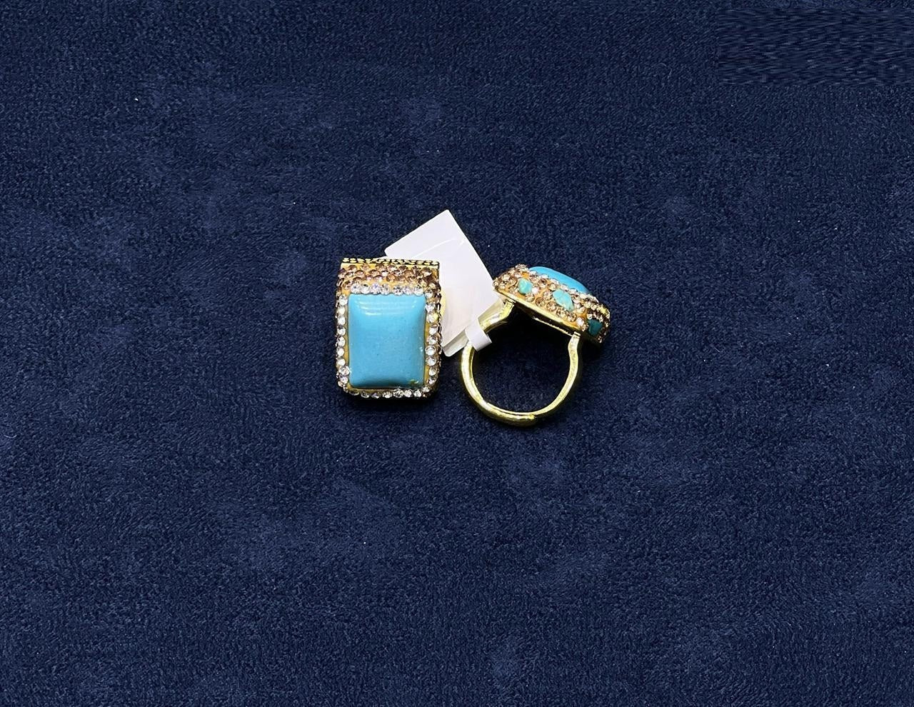 Rectangular Crystal Statement Ring