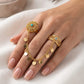 Boho Turquoise Double Ring