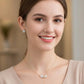 Floral Drop CZ Necklace Set