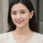 Floral Drop CZ Necklace Set
