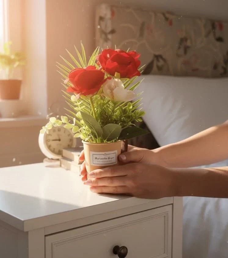Red Rose Flower Pot